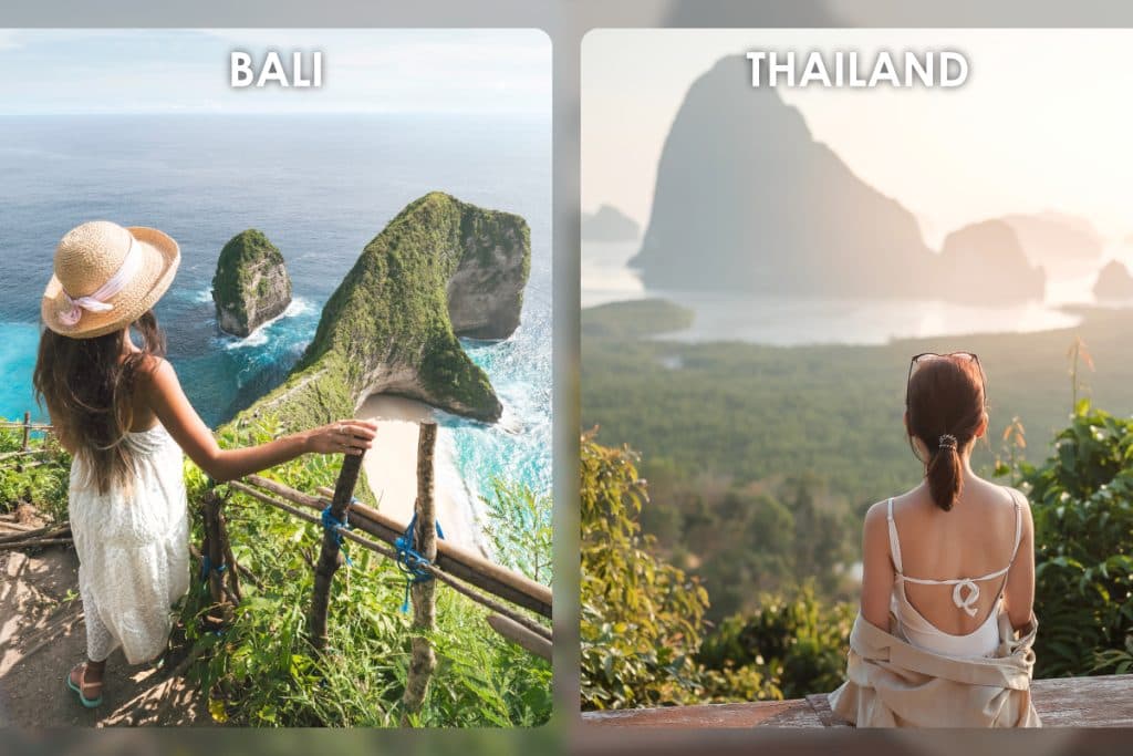 natural beauty in Bali and Thailand