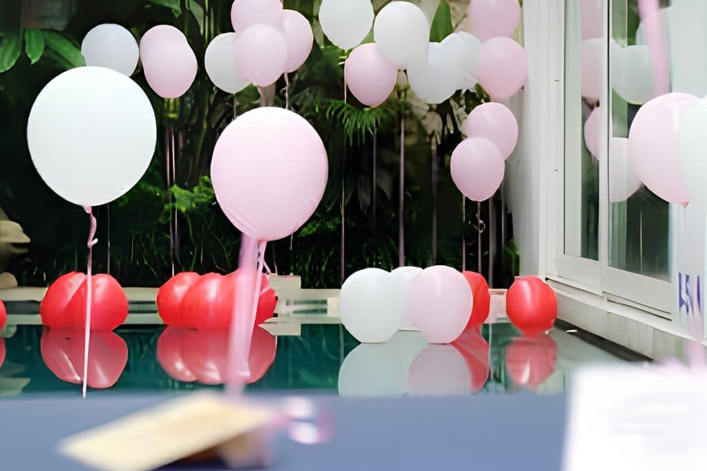 Floating Balloons in the Pool