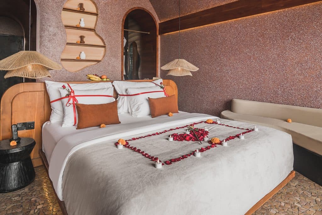 Romantic Candles on the Bed