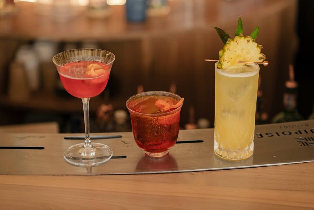 cocktails and beautiful sunset views