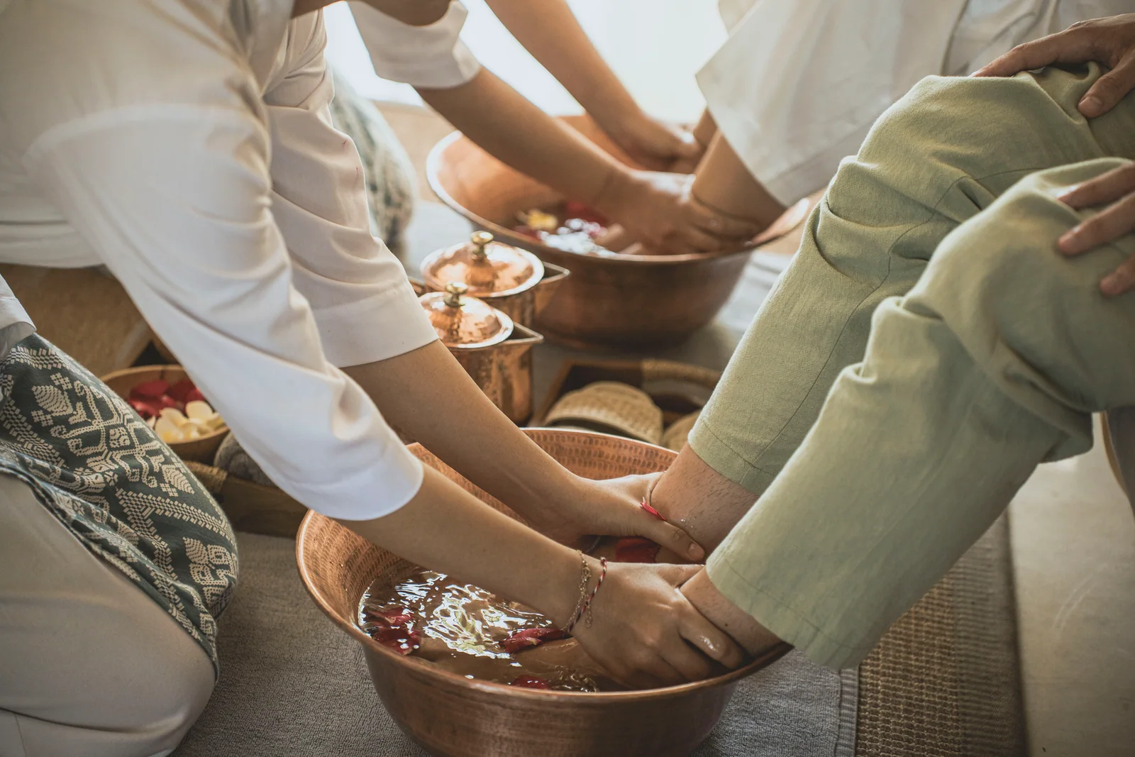 Guests receiving a welcoming ceremony