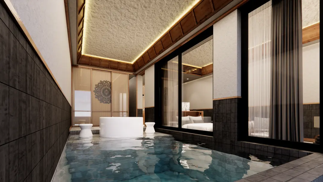 One Bedroom Villa Private Pool with Rice Field View