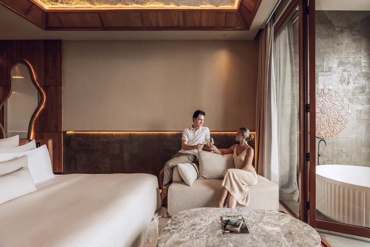 A couple enjoying a private all-inclusive resort experience at Kaamala