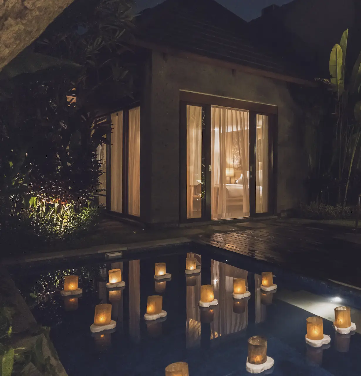 Floating Candle In The Pool